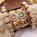 Royal Elephant Motif Gold Chuda Bangles with Green & Red Accents - Jouell