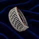 Silver & White American Diamond Designer Openable Bracelet