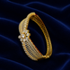 Gold & White American Diamond Floral Openable Bracelet