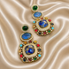 Royal Blue Multistone Premium Statement Earrings
