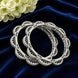 Silver Scalloped American Diamond Bangles for Women