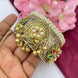 Gold & Silver Brass Kada Bracelet with Pearls, Stones & Bells - Jouell
