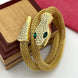 Trendy Golden Snake Bracelet with Crystals for Women & Girls