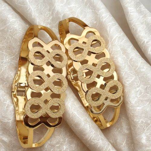 Infinity Pattern Golden Bracelets for Women & Girls – Matte Finish - Jouell