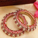 Red Kundan Pearl Wedding Bangles – Traditional Rajwadi Style - Jouell