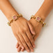 Gold-Tone Blush Pink Stone Designer Bangles