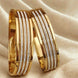 Gold-Toned Triple Line AD Bracelet Set for Women & Girls - Jouell