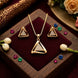 Gold Triangle Crystal Pendant Set