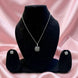 Silver Rhodium CZ American Diamond Floral Pendant Set