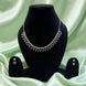 Silver Rhodium CZ American Diamond Necklace Set for Women