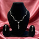 Elegant Rhodium Finish American Diamond Necklace Set with CZ