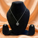 Silver Rhodium CZ American Diamond Pendant Necklace Set