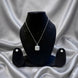 Silver Rhodium CZ American Diamond Square Pendant Set